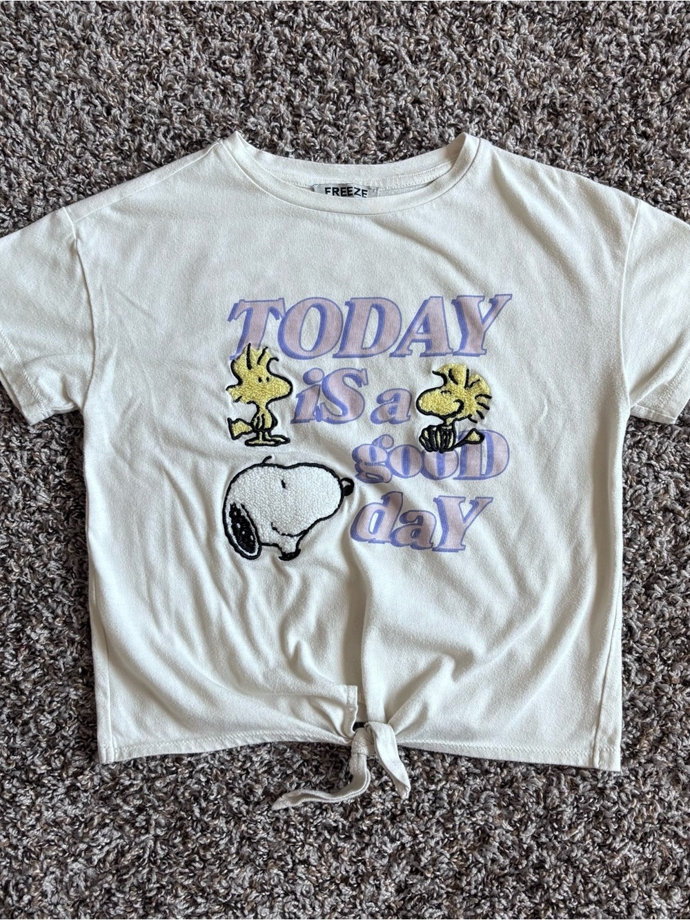 Freeze White Peanuts 'Today is a Good Day' Graphic Tee with Knot